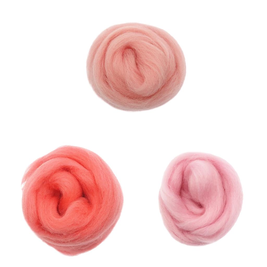 3Pcs/lot Handmade 10g Soft Wool Roving Fibre For Needle Felting Materials