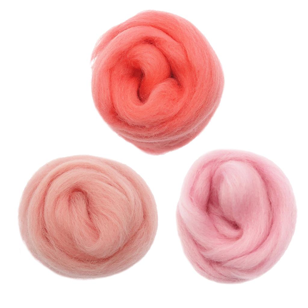 3Pcs/lot Handmade 10g Soft Wool Roving Fibre For Needle Felting Materials