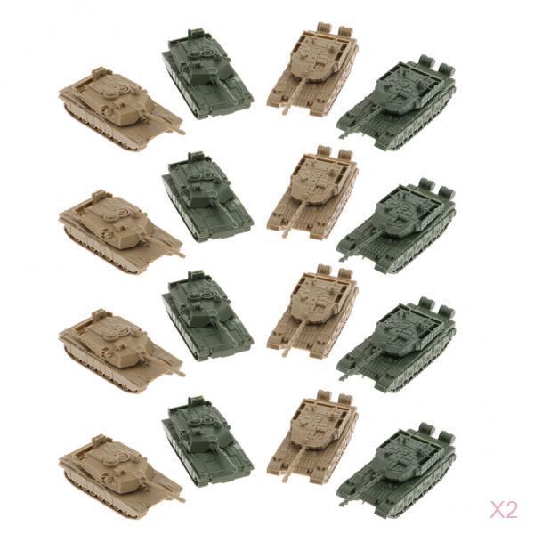 32 Pieces 4D Modern Tank Model 1:144 Color Heavy Tank Sand Table Model Decor