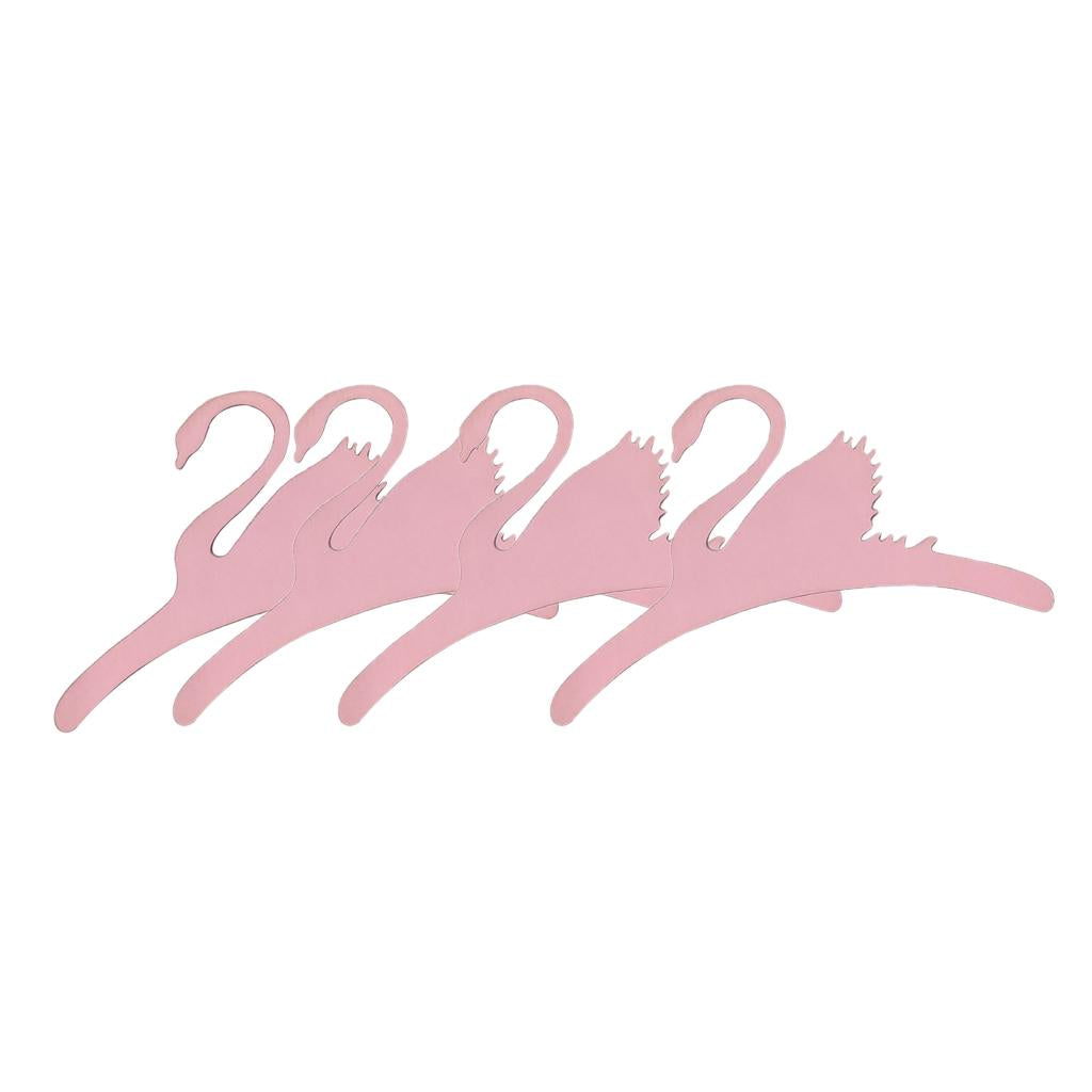 4x Sweet Swan Wooden Coat Clothes Hanger Baby Kids Room Nursery Decor Pink