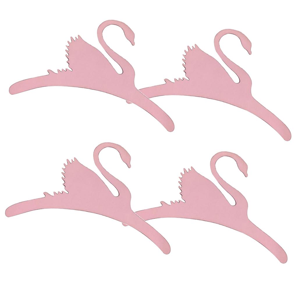 4x Sweet Swan Wooden Coat Clothes Hanger Baby Kids Room Nursery Decor Pink