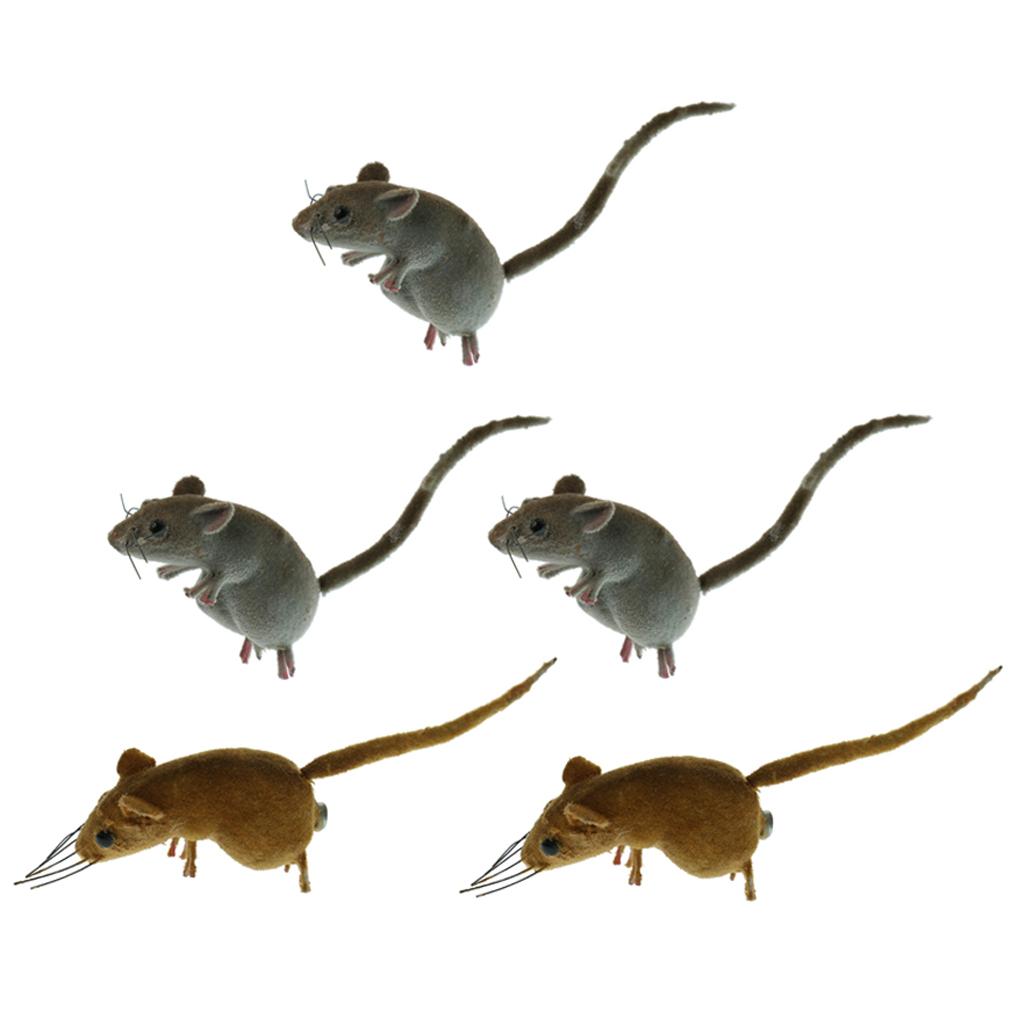 5x Realistic Mouse Animal Ornament Fridge Magnet Mice Toys Pot Hanger Decor