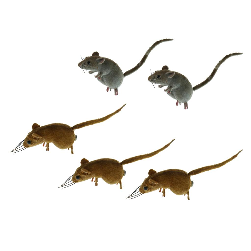 5x Realistic Mouse Animal Ornament Fridge Magnet Mice Toys Pot Hanger Decor