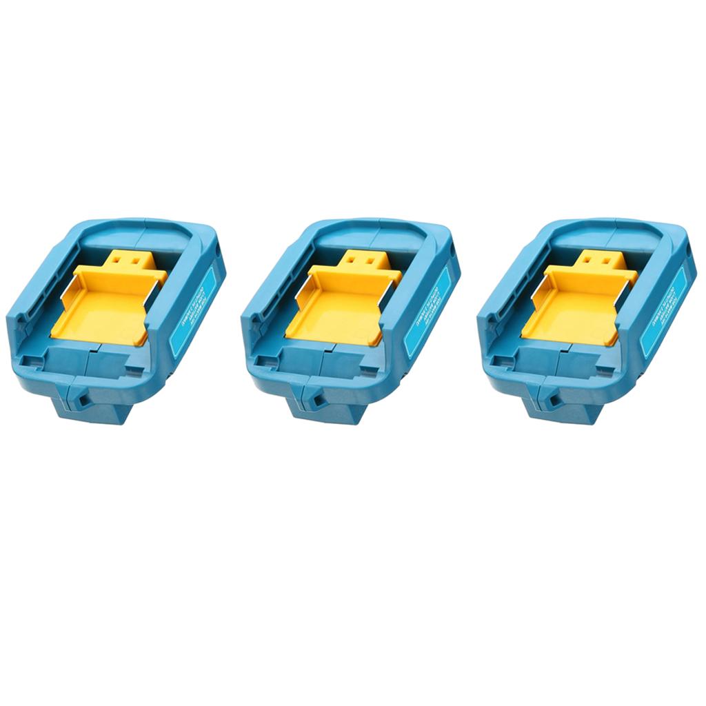 3x Battery USB Adapter for 14.4V 18V Batteries Charger Adapter Blue
