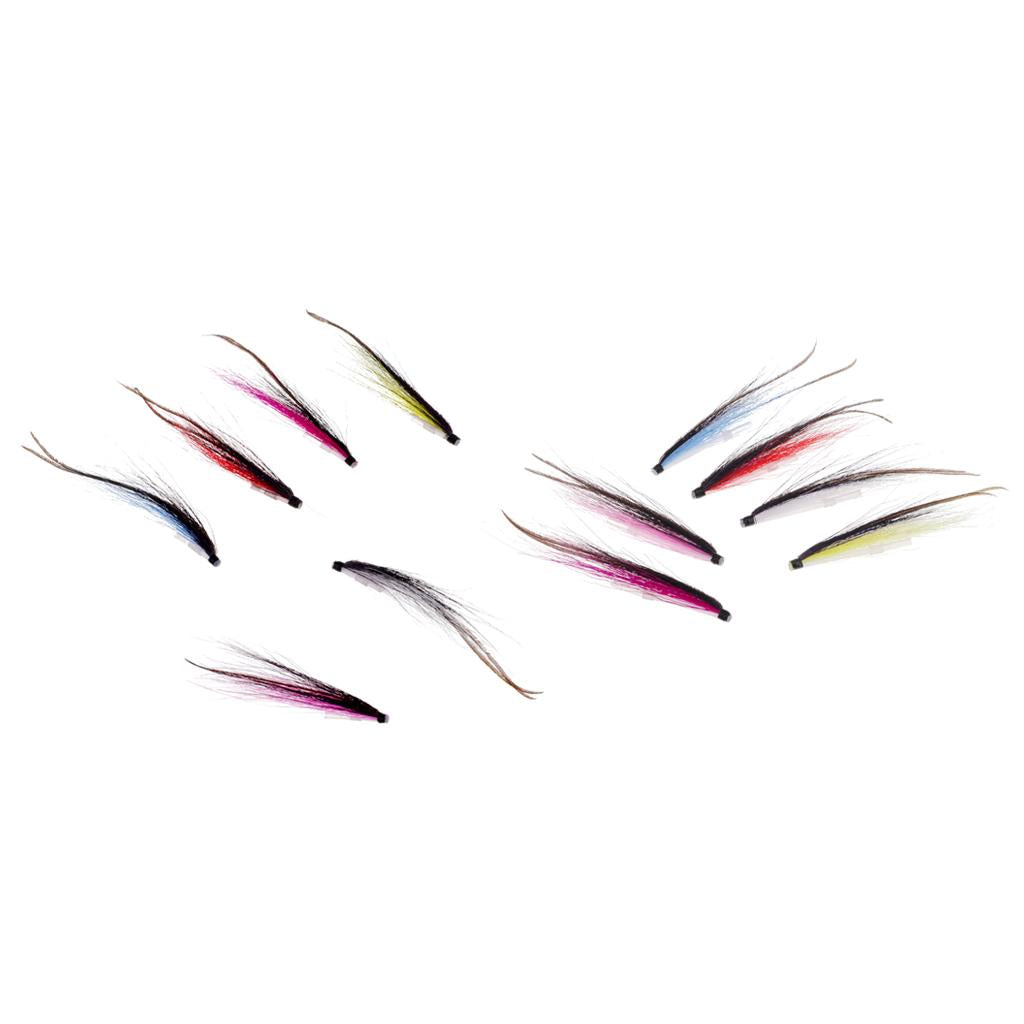 12Pcs Tube Fly Fishing Mini Sunray Shadow Riffle Hitch Salmon Flies