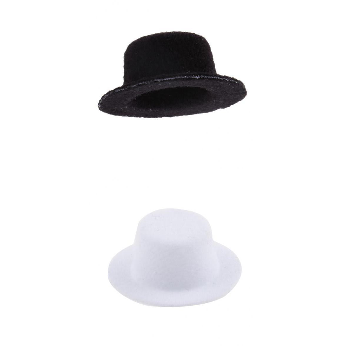 2 Pieces 1:12 Scale Dollhouse Miniature Bowler Doll Hat Kids Prented Toys