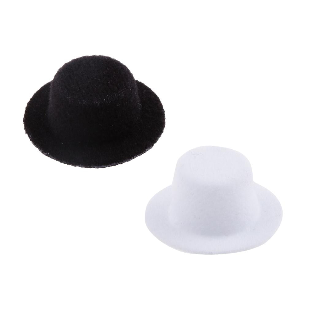 2 Pieces 1:12 Scale Dollhouse Miniature Bowler Doll Hat Kids Prented Toys