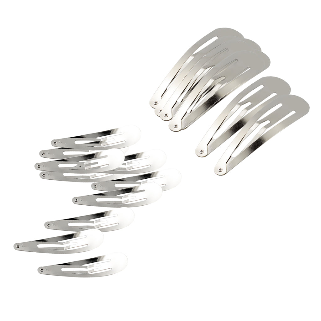 20pcs Sliver Metal Hairpins Hair Clips Snap Barrette Water Drop Design
