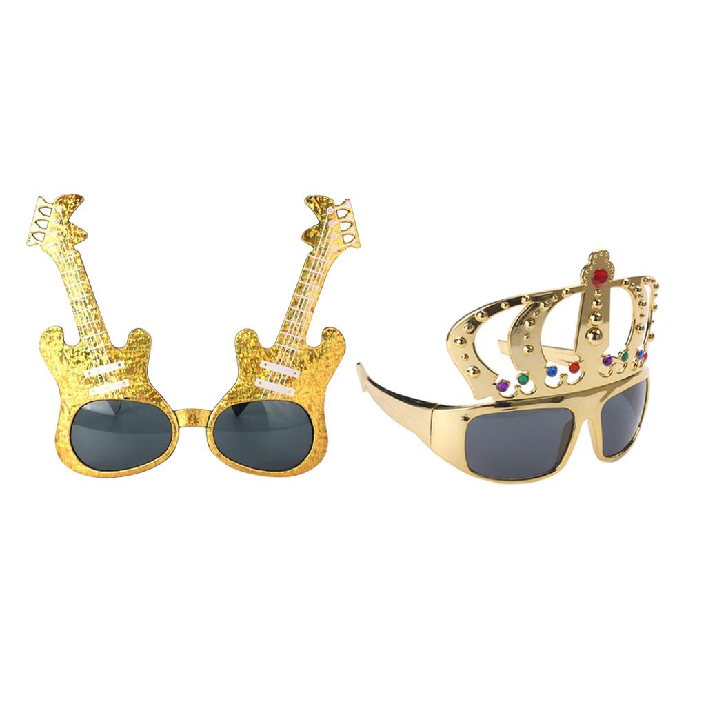 2 Pieces Funny Violin Crown Eye Glasses Cosplay Party Sunglasses Photo Props