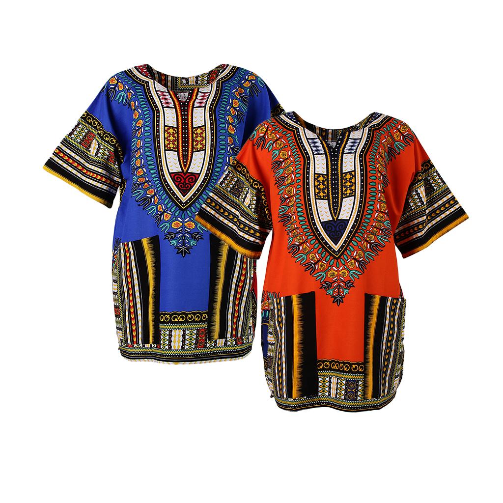 2 Pieces Unisex African Dress Cotton Dashiki Ethnic Caftan Rappers Shirt