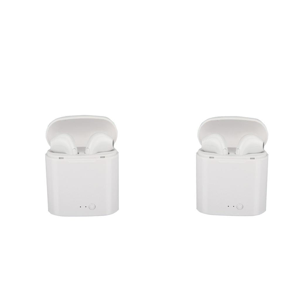 2 Pcs TWS i7 Wireless Bluetooth 4.1 HeadPhones Stereo Earbud W/ Charger Box