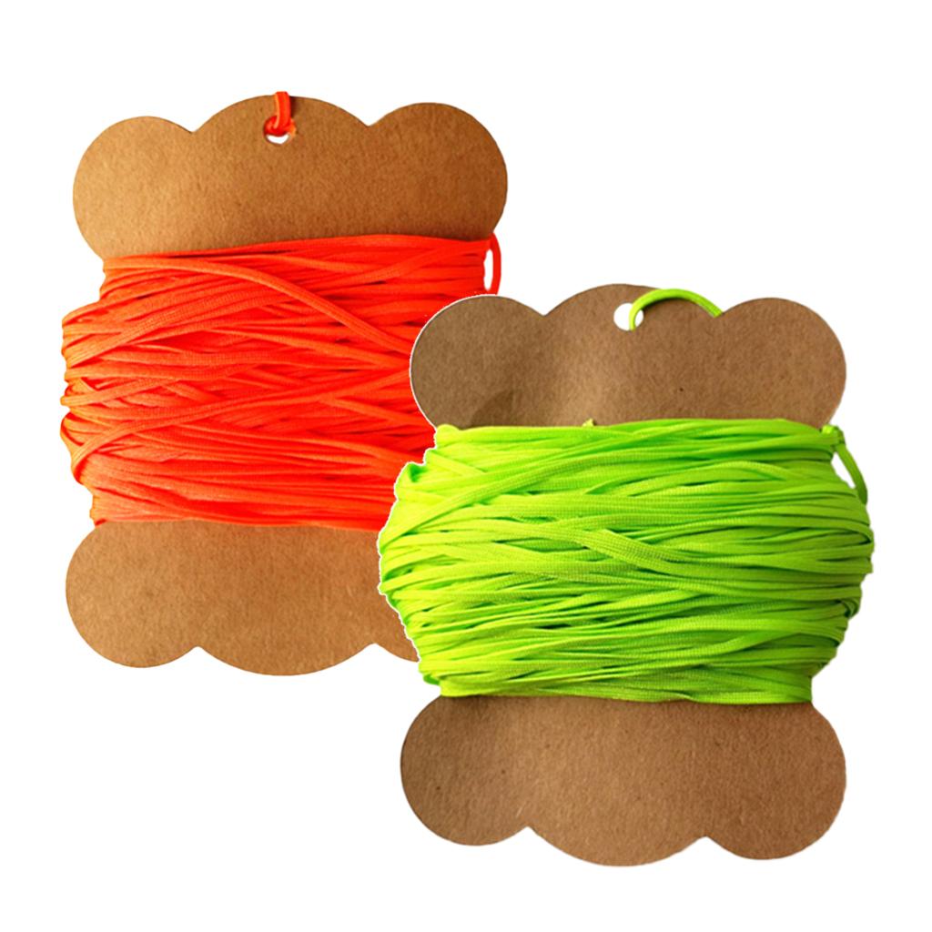 2pcs Durable High Strength Flat Line for Scuba Dive 30m/50m Orange & Green