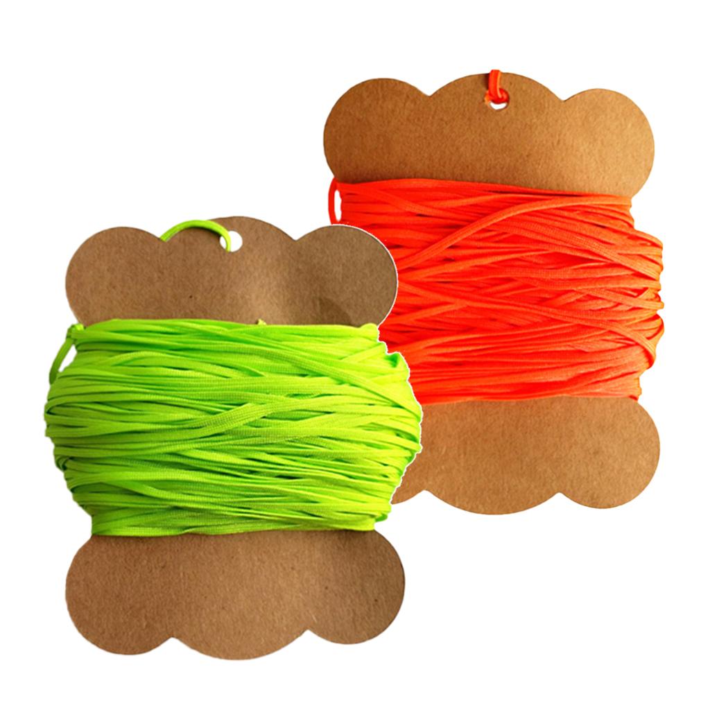 2pcs Durable High Strength Flat Line for Scuba Dive 30m/50m Orange & Green
