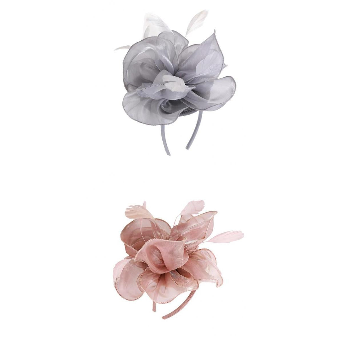 2x Lady Flower Fascinator Hat 1920s Gatsby Bridal Headband Cocktail Party
