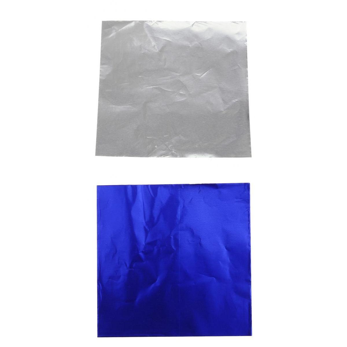 200x Chocolate Candy DIY Package Foil Paper Tinfoil Wrappers Silver & Blue