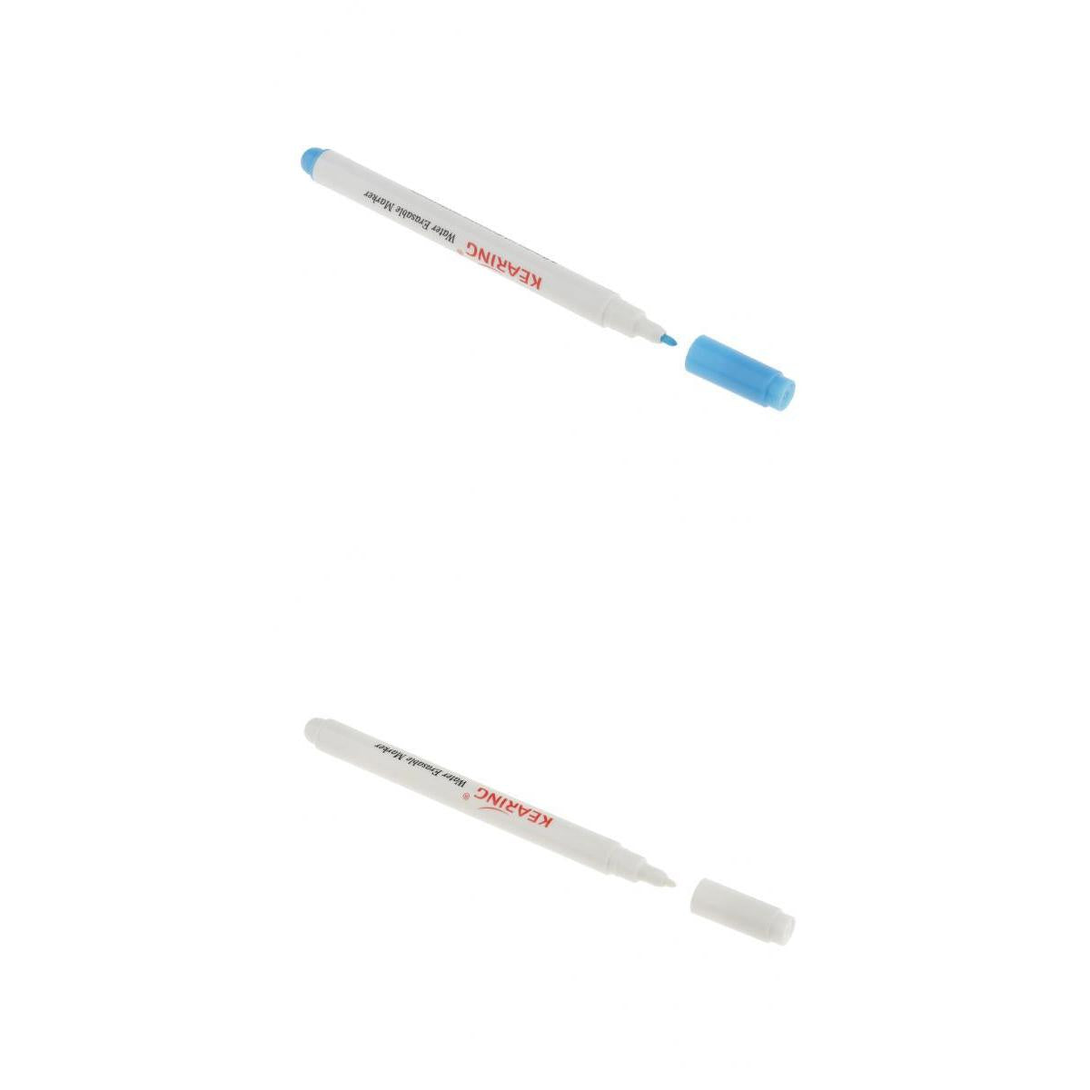 2pcs 1mm Water Erasable Soluble Pen Vanishing Fabric Marker Blue White