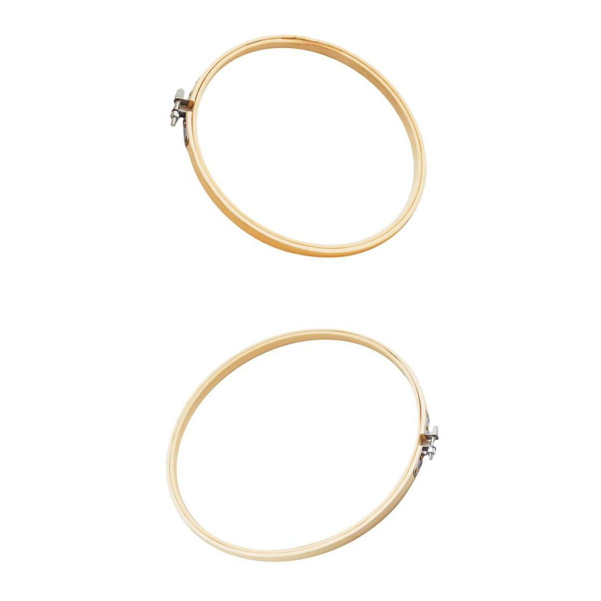 2Pcs Bamboo Embroidery Frame Hoop Ring Cross Stitch Sewing Tool Craft 4 5""