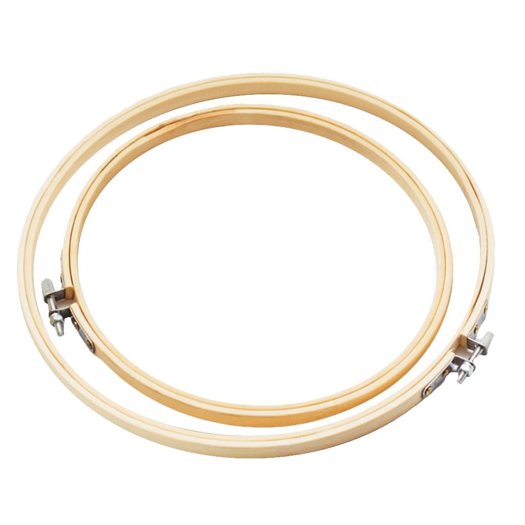 2Pcs Bamboo Embroidery Frame Hoop Ring Cross Stitch Sewing Tool Craft 4 5""