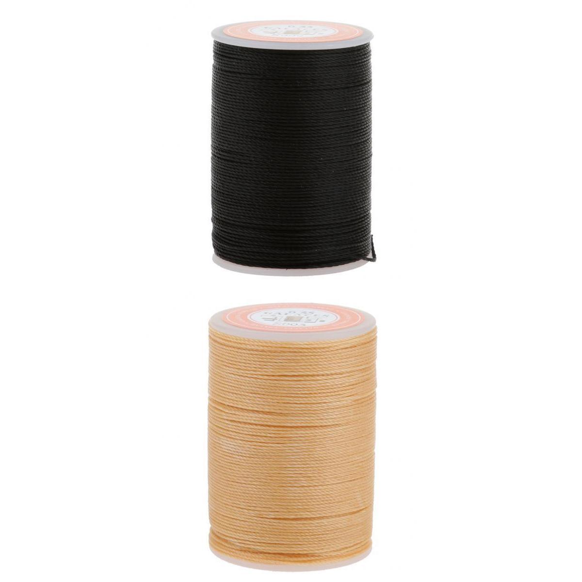 2pcs 113M 0.55mm Leather Sewing Round Waxed Thread Wax Cord Hand Stitching