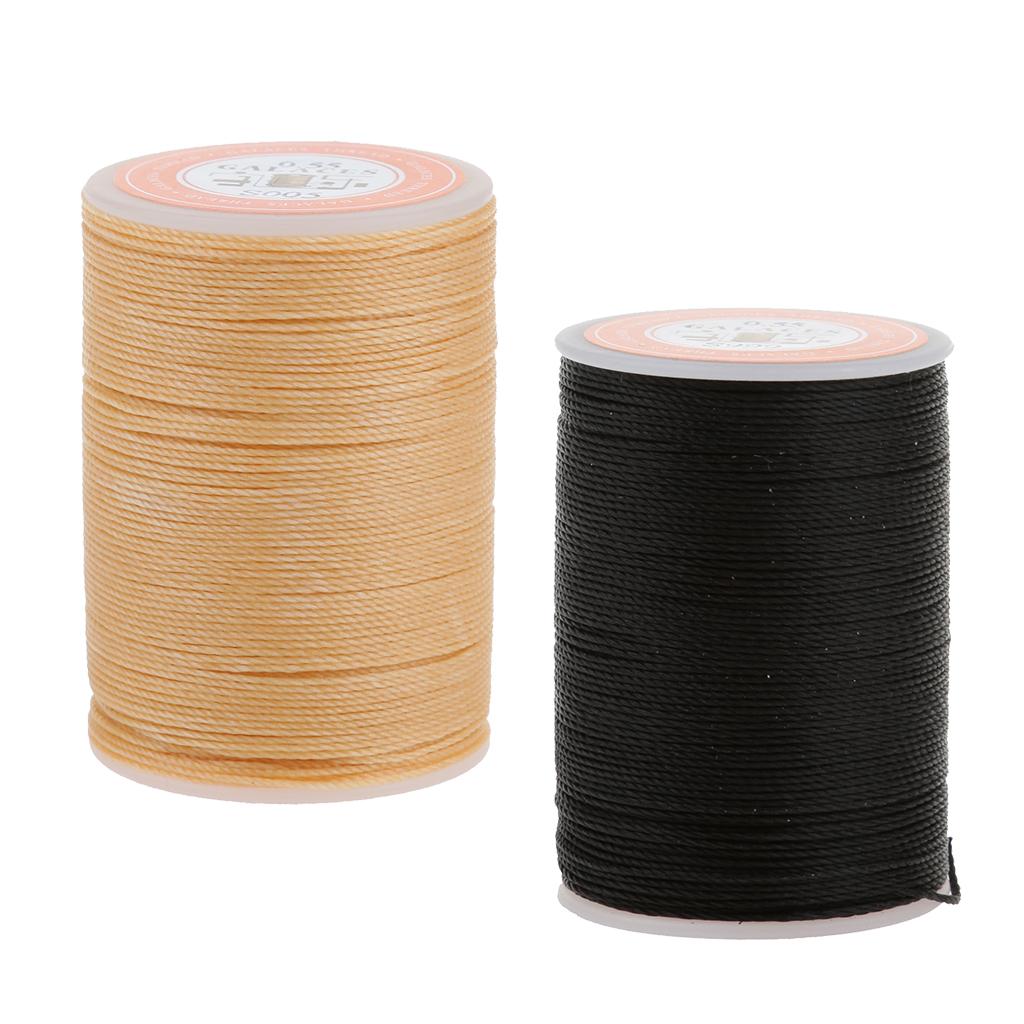 2pcs 113M 0.55mm Leather Sewing Round Waxed Thread Wax Cord Hand Stitching