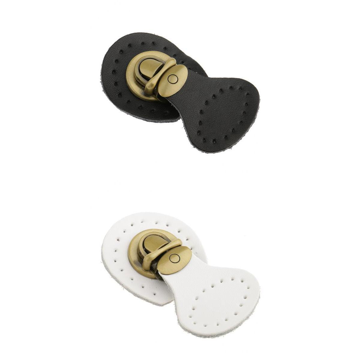 2 Pieces Genuine Leather Bag Lock Fasteners Snap Buckles Clasp Replacement