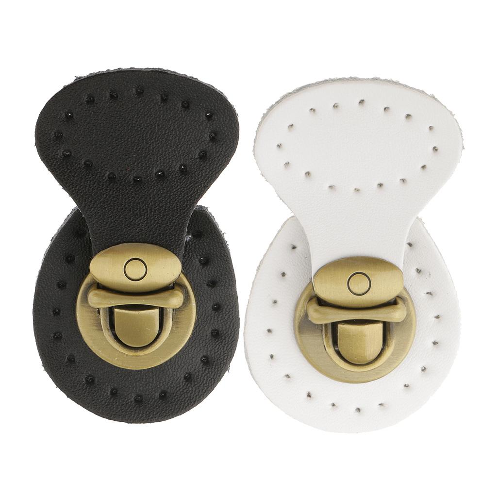 2 Pieces Genuine Leather Bag Lock Fasteners Snap Buckles Clasp Replacement