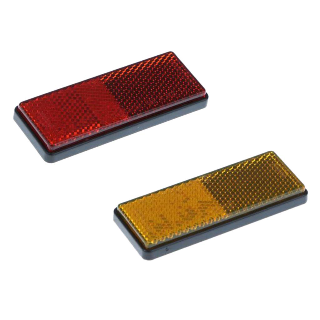 2 Pieces Car Reflector Light Reflective Strips On Self Adhesive Yellow & Red