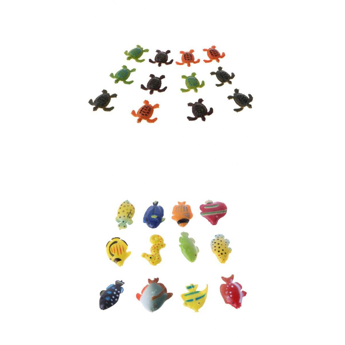 24pcs Plastic Marine Animals Fish & Turtle Models KidsToy Party Bag Fillers