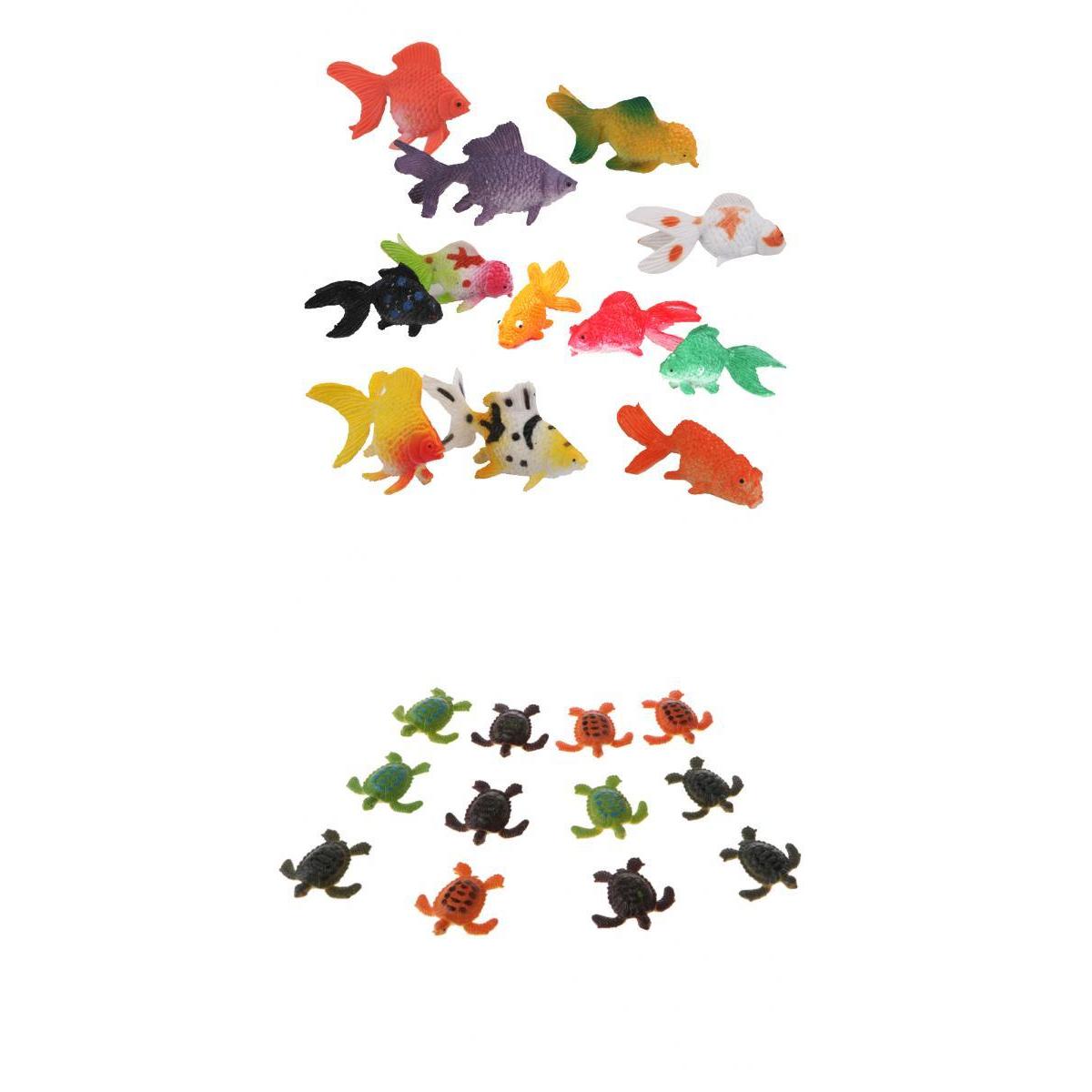 24pcs Plastic Marine Animal Turtle Goldfish Model Kids Toy Party Bag Fillers