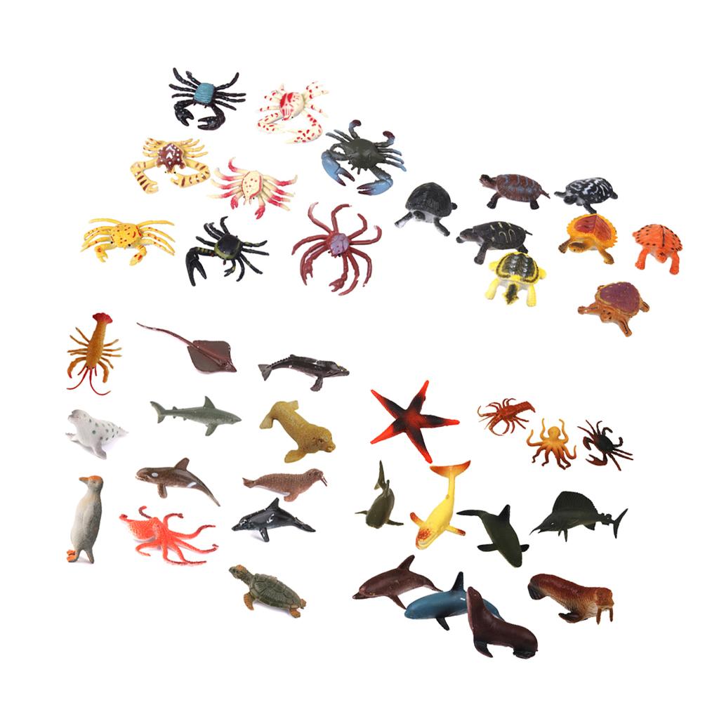 40 Pices Realistic Mixed Plastic Marine Animals Kids Toy Party Bag Favors