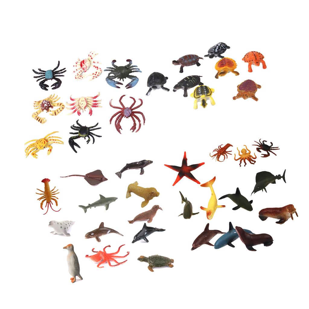 40 Pices Realistic Mixed Plastic Marine Animals Kids Toy Party Bag Favors