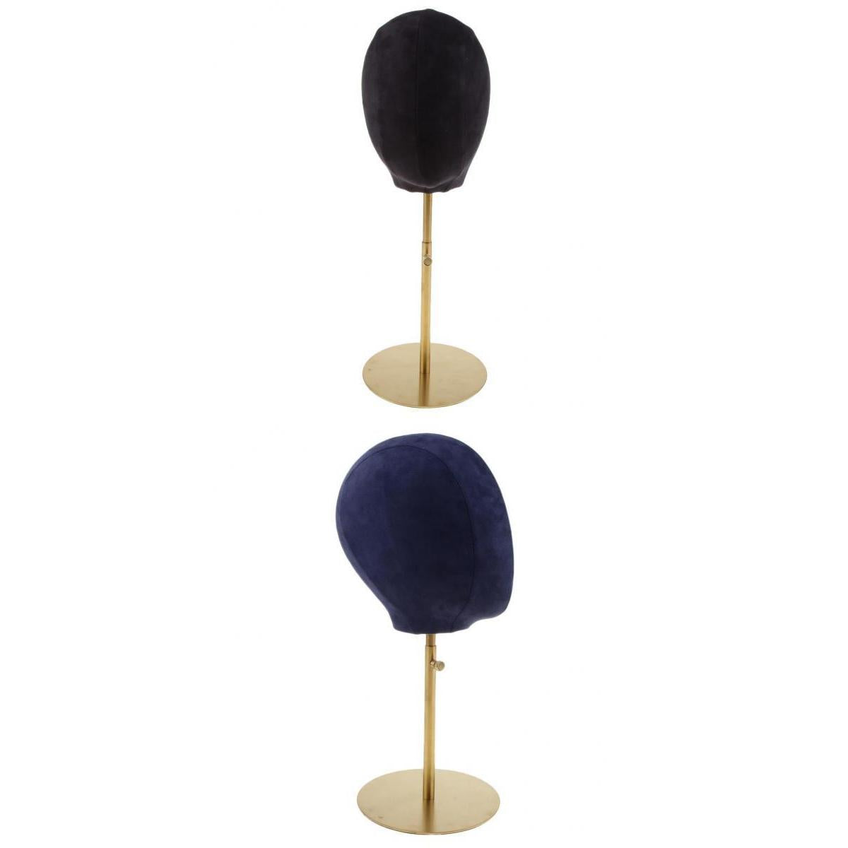 2PCS Suede Cork Mannequin Head Hat Rack Cap Wig Toupee Holder Display Stand