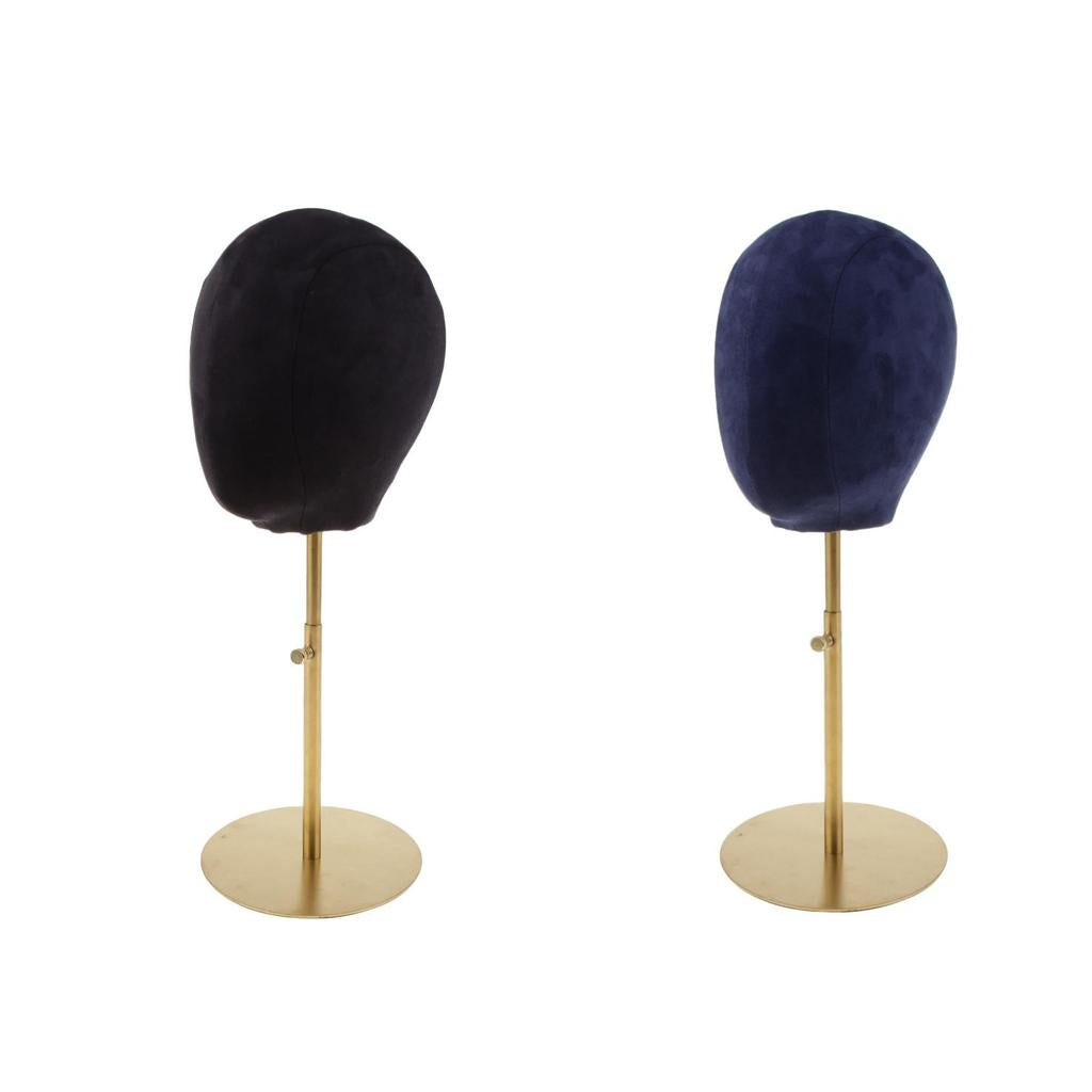 2PCS Suede Cork Mannequin Head Hat Rack Cap Wig Toupee Holder Display Stand