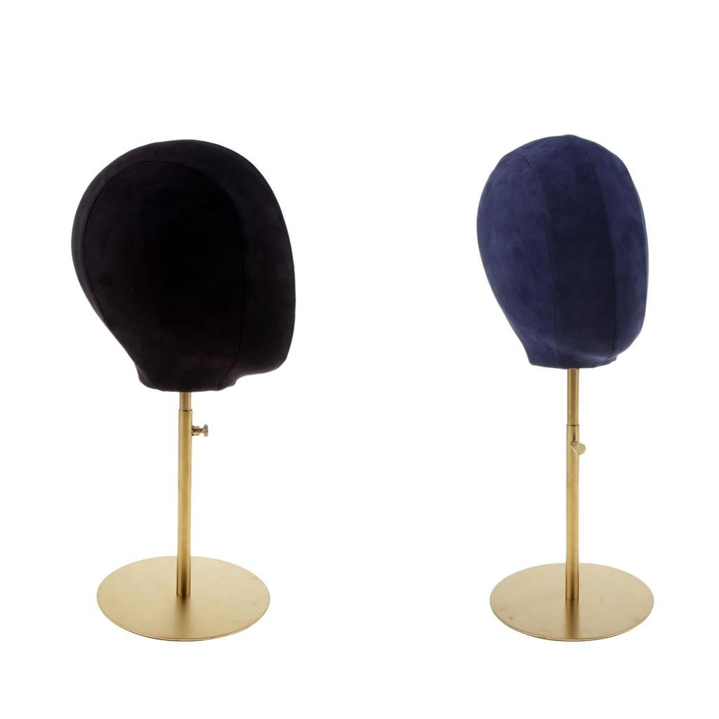 2PCS Suede Cork Mannequin Head Hat Rack Cap Wig Toupee Holder Display Stand