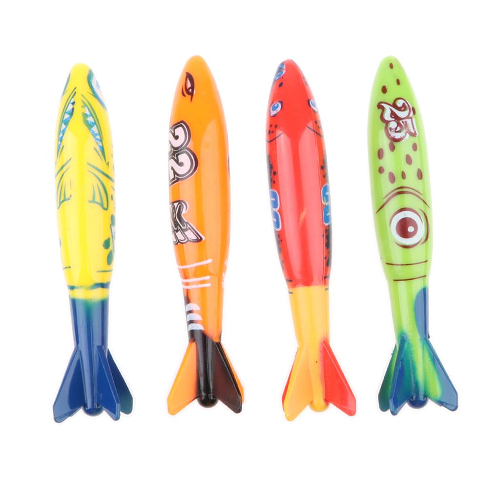 8Pcs Colorful Diving Sticks Kids Swimming Underwater Toy Gift Shark Torpedo