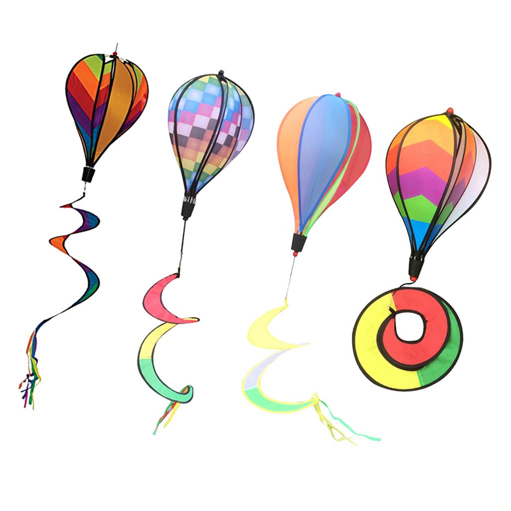 4pcs Hot Air Balloon Windsocks Kites Garden Yard Outdoor Toy Windsock