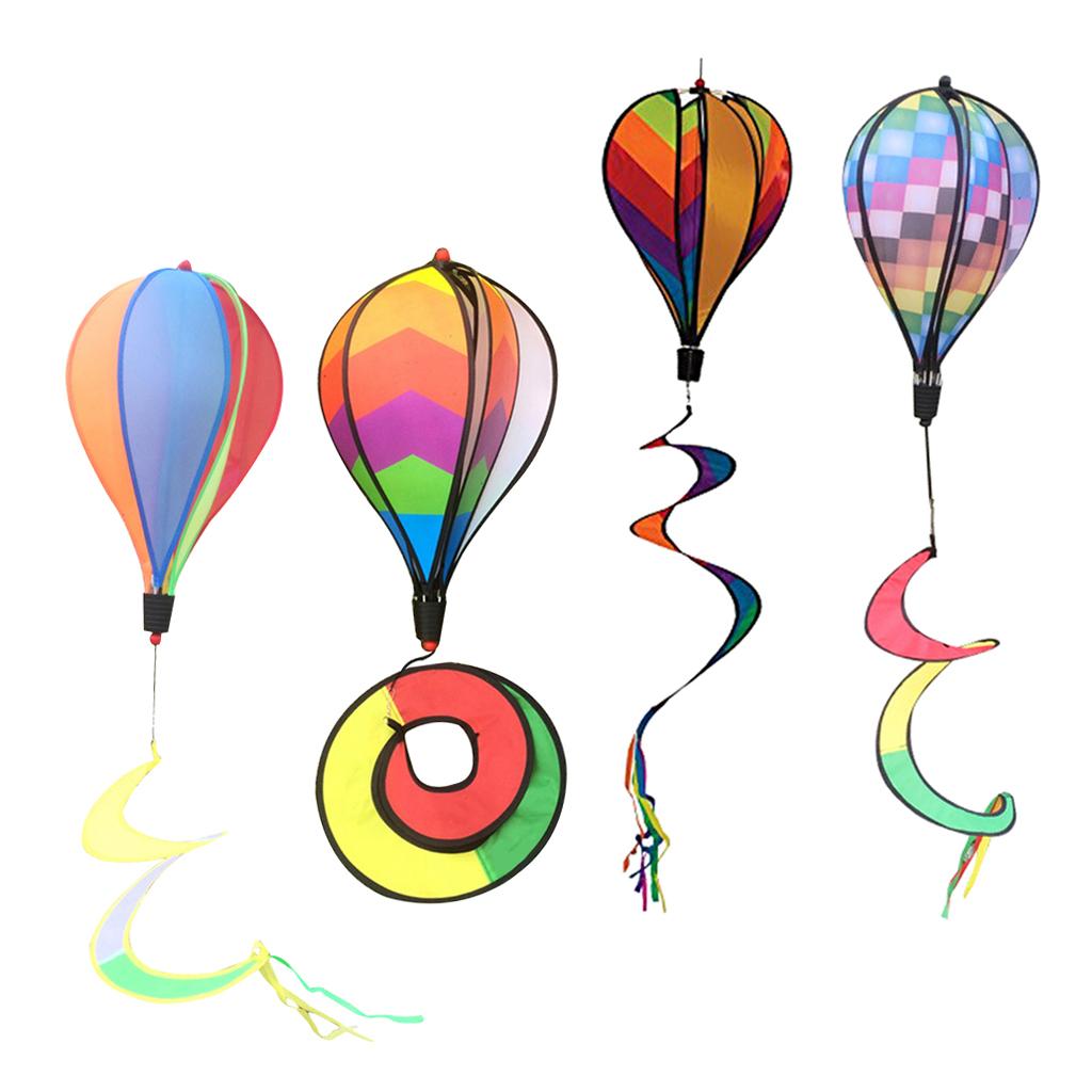 4pcs Hot Air Balloon Windsocks Kites Garden Yard Outdoor Toy Windsock