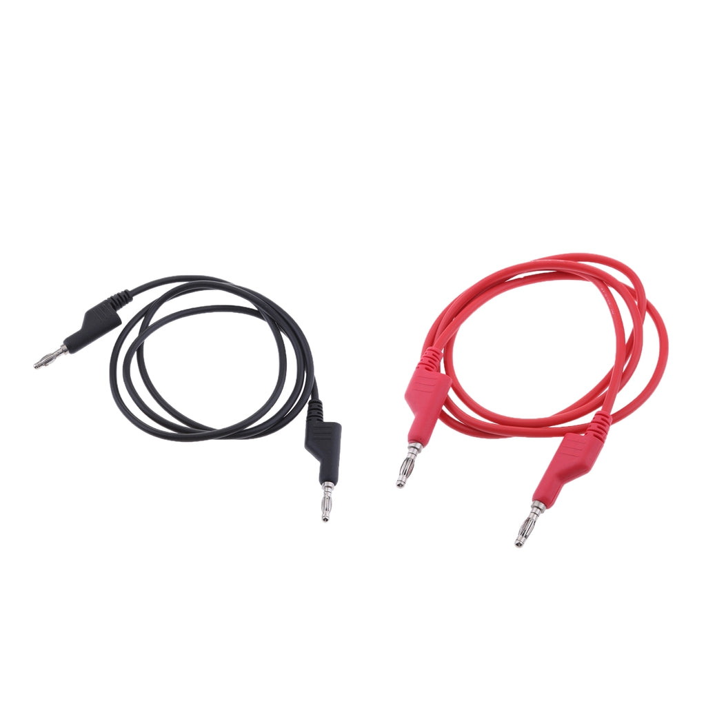 2Pieces 4mm Stackable Banana Plug Wire Soft Silicone Test Cable Lead