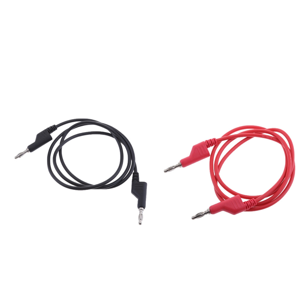 2Pieces 4mm Stackable Banana Plug Wire Soft Silicone Test Cable Lead