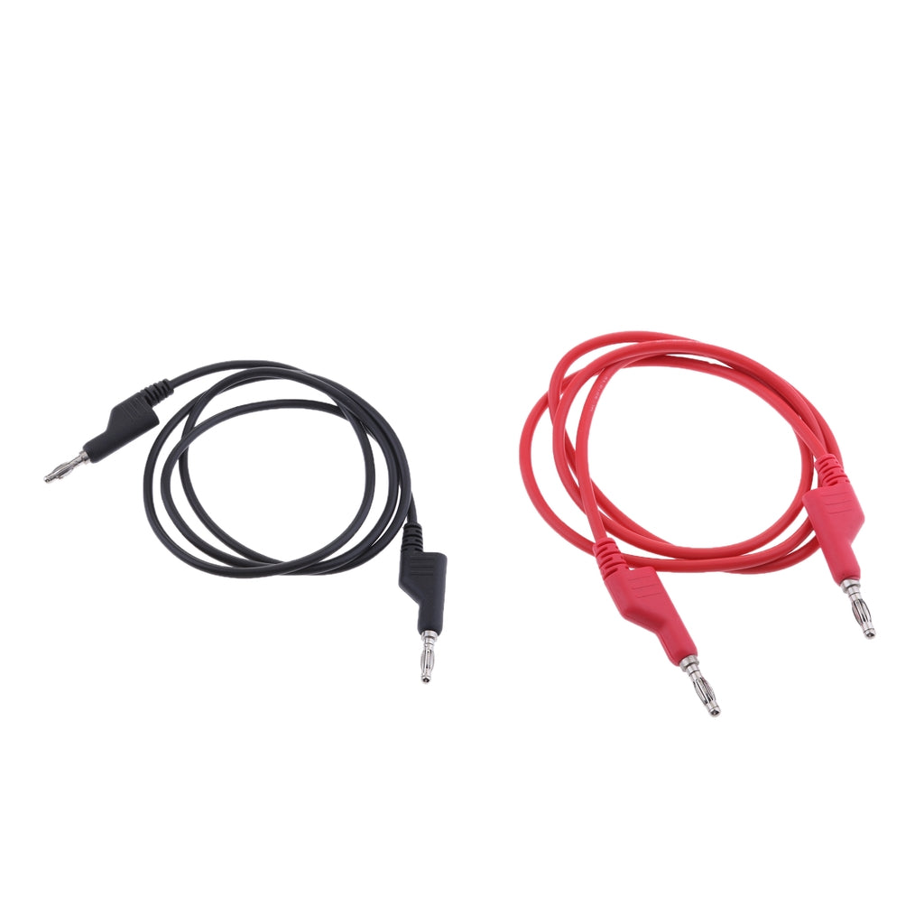2Pieces 4mm Stackable Banana Plug Wire Soft Silicone Test Cable Lead