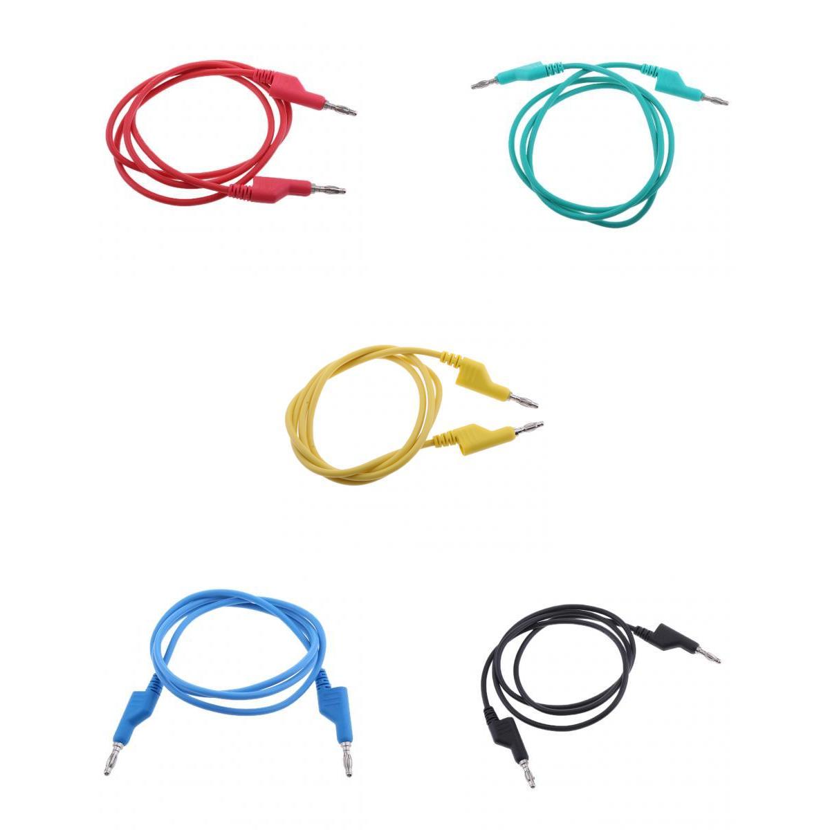 5Pieces 4mm Stackable Banana Plug Wire Soft Silicone Test Cable Lead
