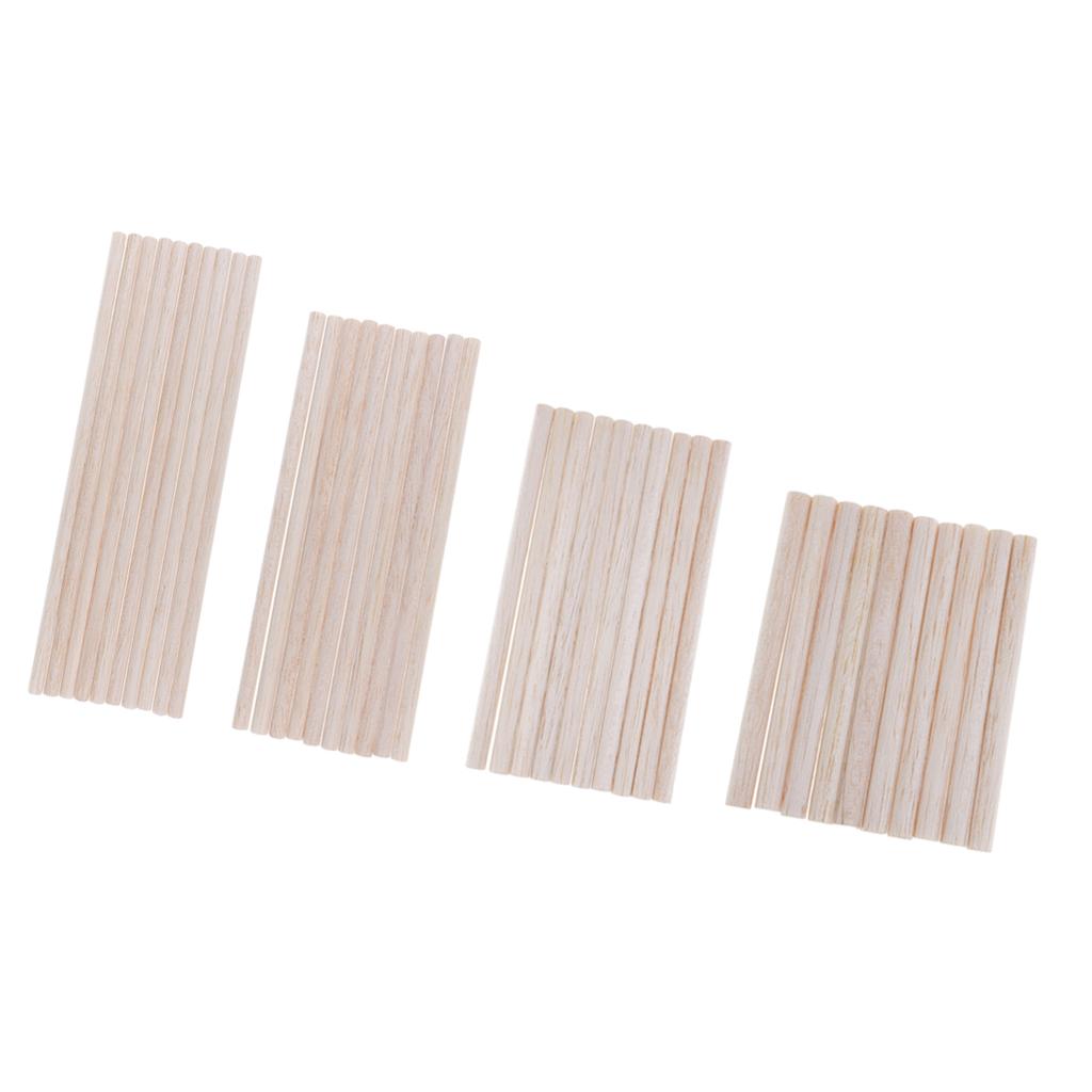 40 Pieces 4 Sizes Balsa Wood Unfinished Wood Round Stick Dowel Rod DIY Craft