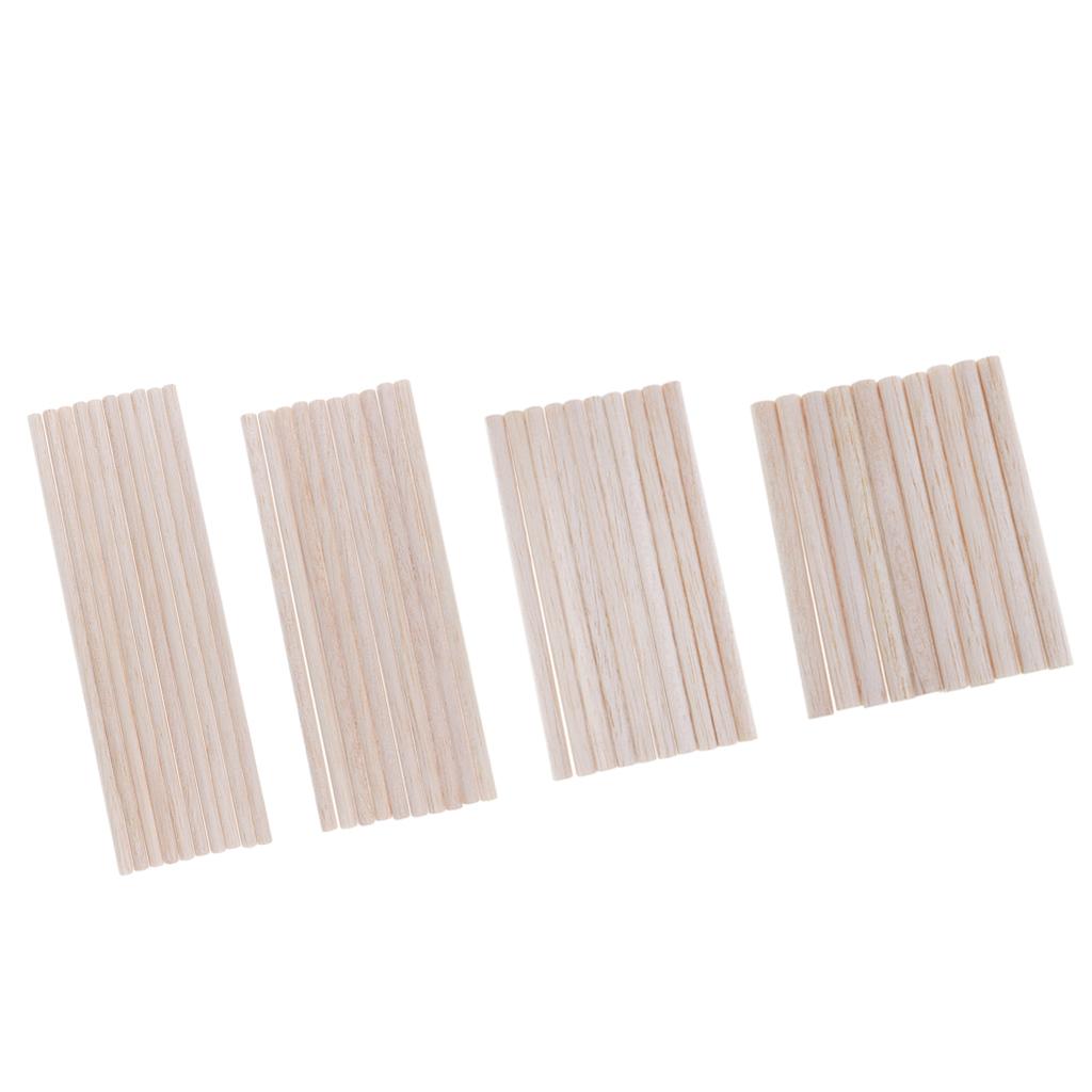 40 Pieces 4 Sizes Balsa Wood Unfinished Wood Round Stick Dowel Rod DIY Craft