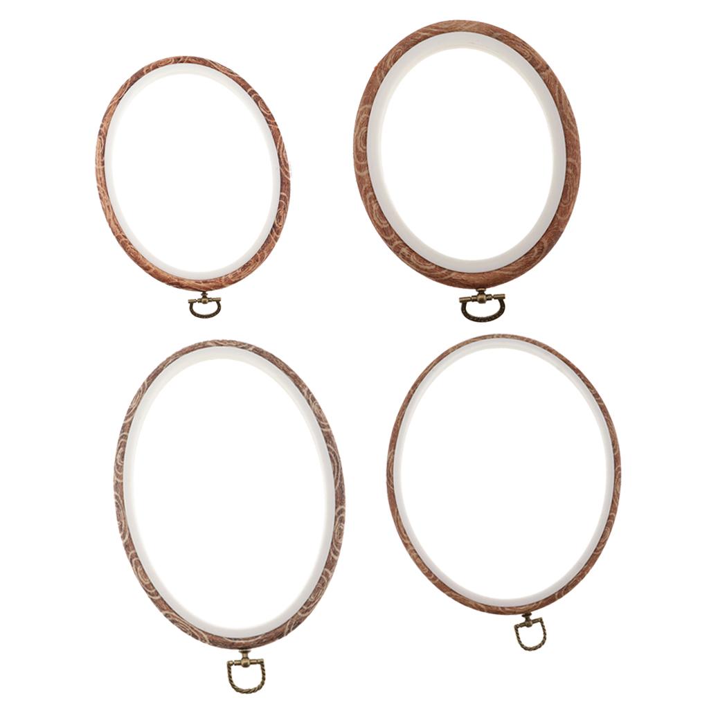 4pcs Plastic Oval Cross Stitch Hoops Needlework Embroidery Sewing Hoops