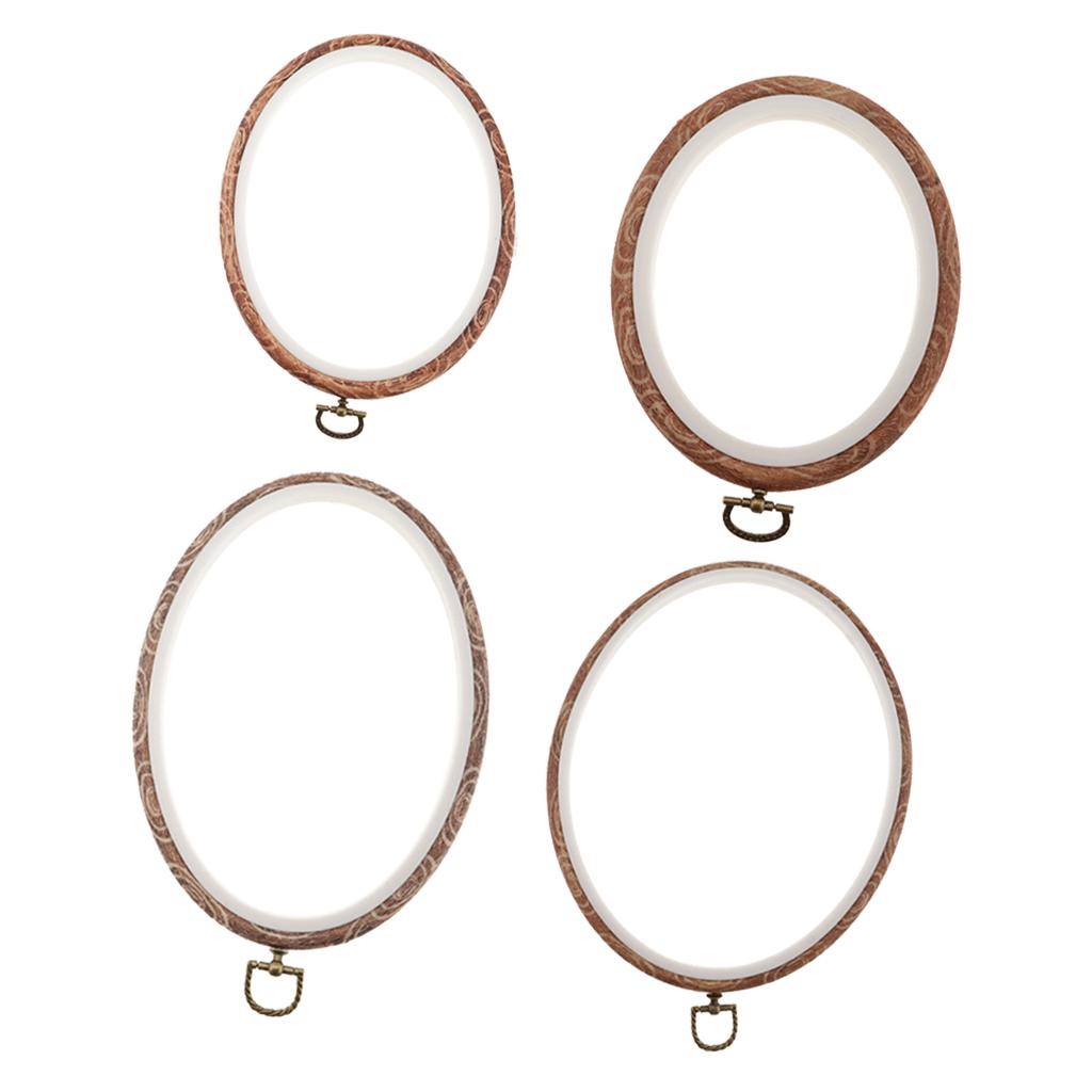 4pcs Plastic Oval Cross Stitch Hoops Needlework Embroidery Sewing Hoops
