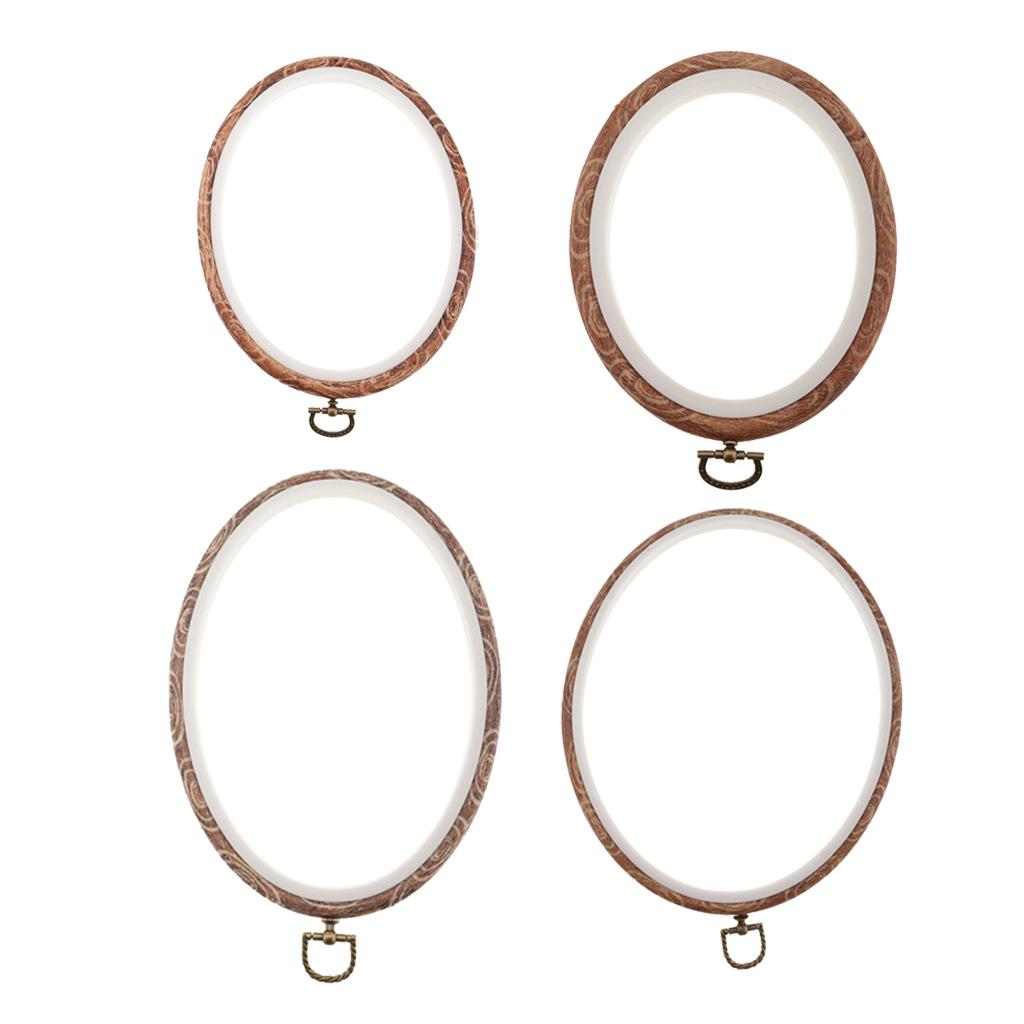 4pcs Plastic Oval Cross Stitch Hoops Needlework Embroidery Sewing Hoops