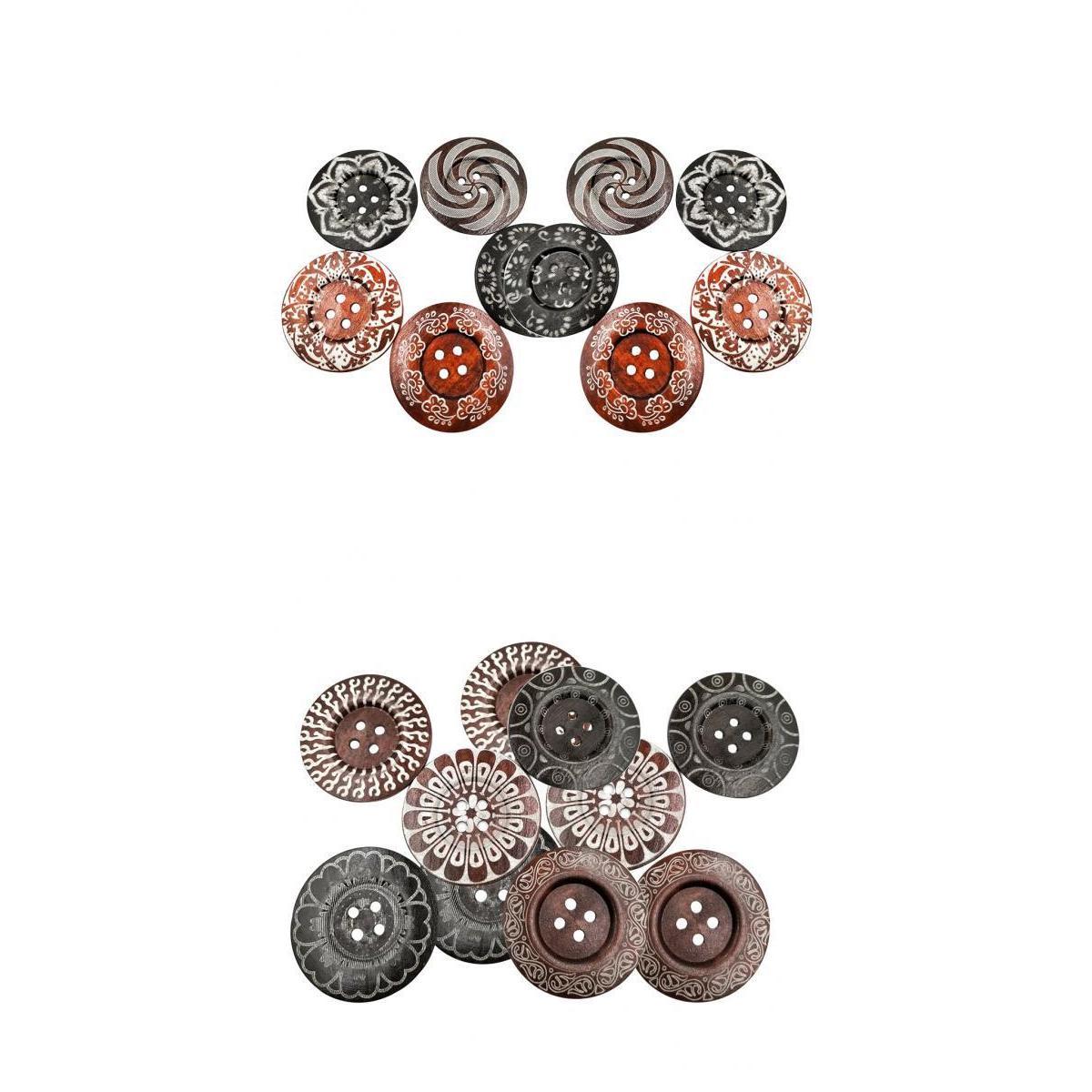 20cs Mixed Wooden 4 Holes Painted Sewing Buttons Craft DIY Scrapbooking