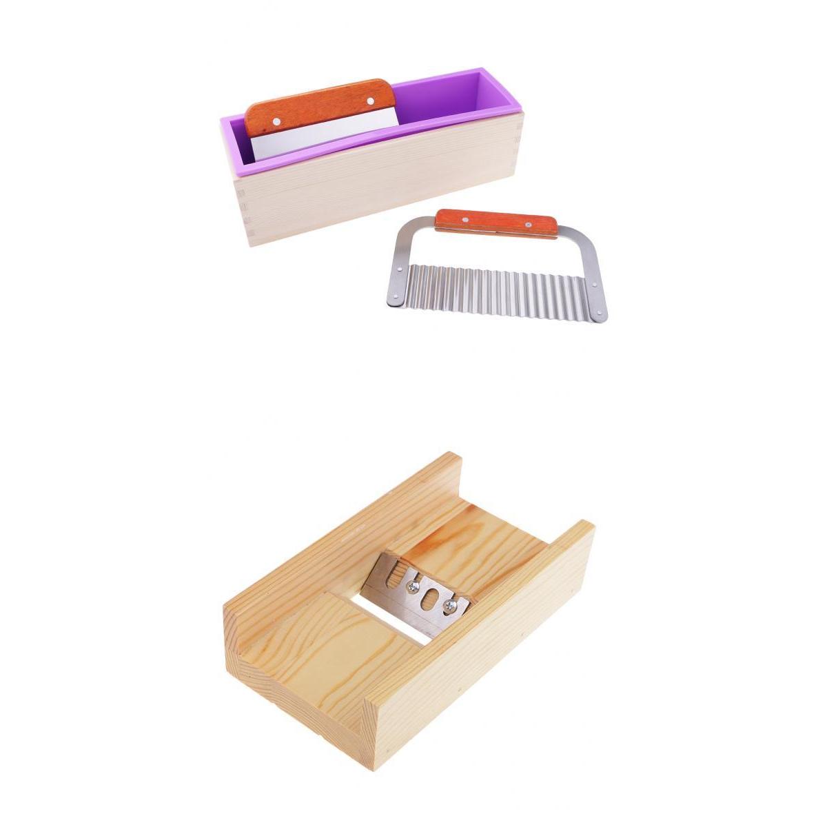 4 Pieces/set Silicone Soap Mold Loaf with Soap Cake Cutter Beveler Planer