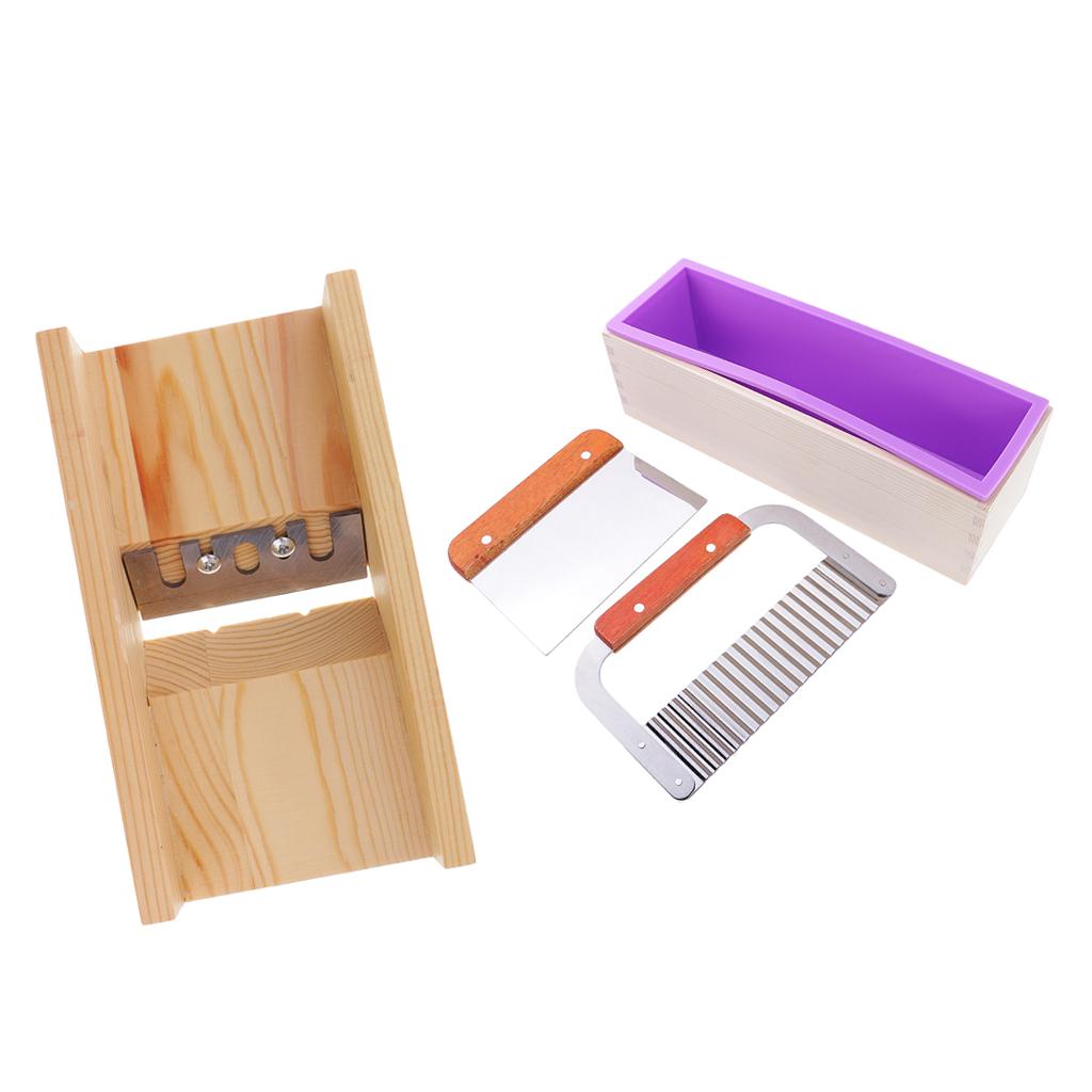 4 Pieces/set Silicone Soap Mold Loaf with Soap Cake Cutter Beveler Planer