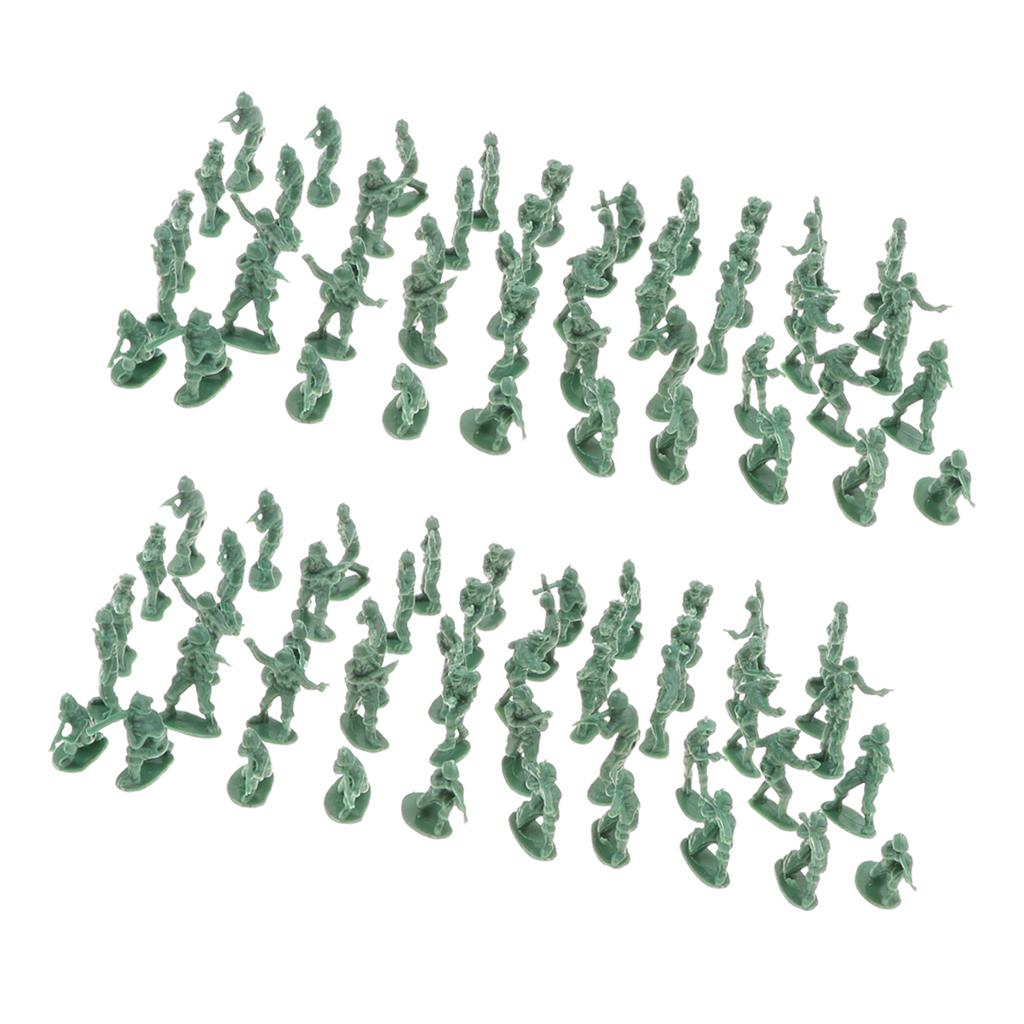200 Pieces 4cm PP Toy Men figures Men Accessories Green